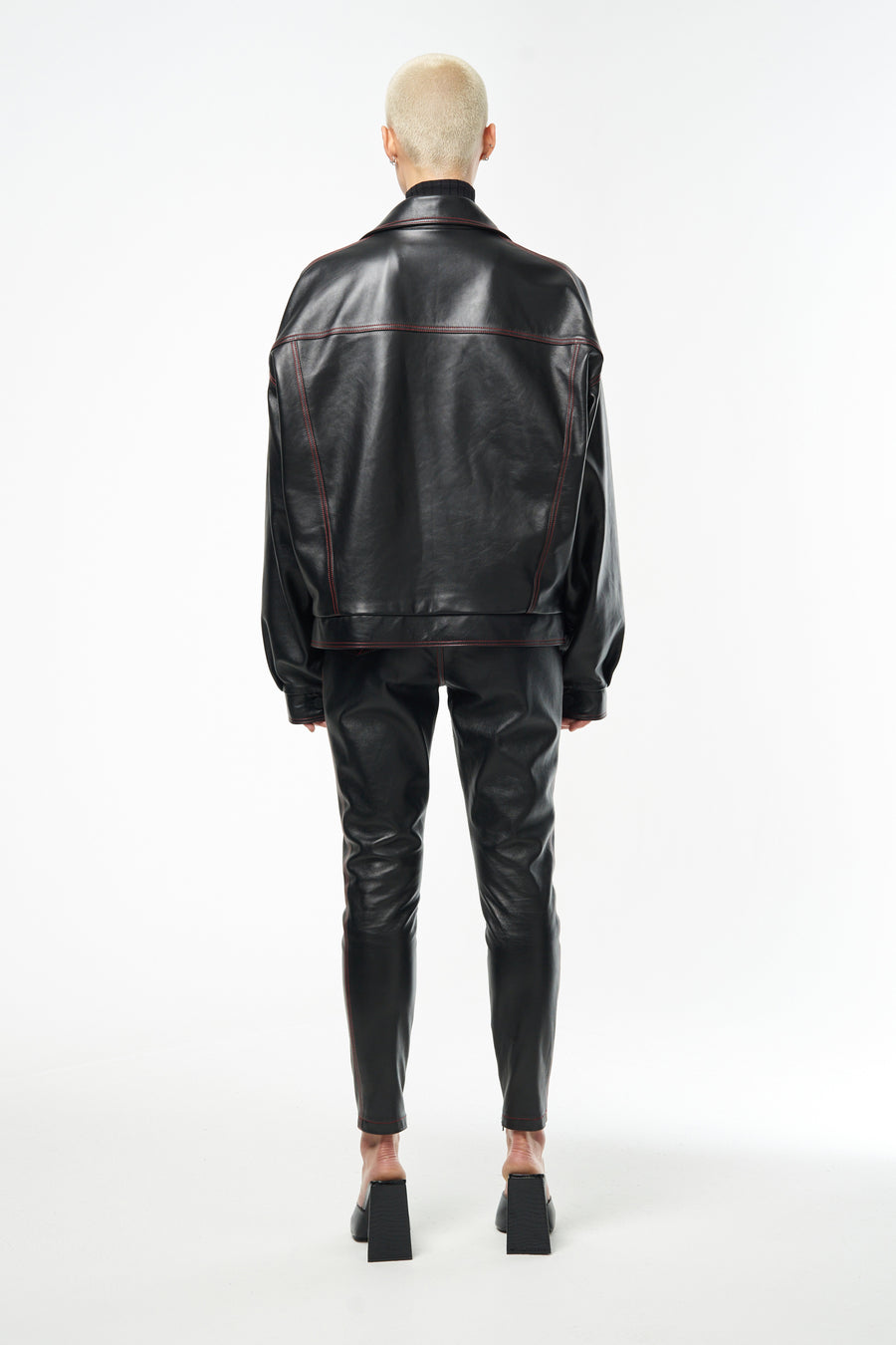 Luxury Outerwear Made in London | Black Quartz Leather Jacket 