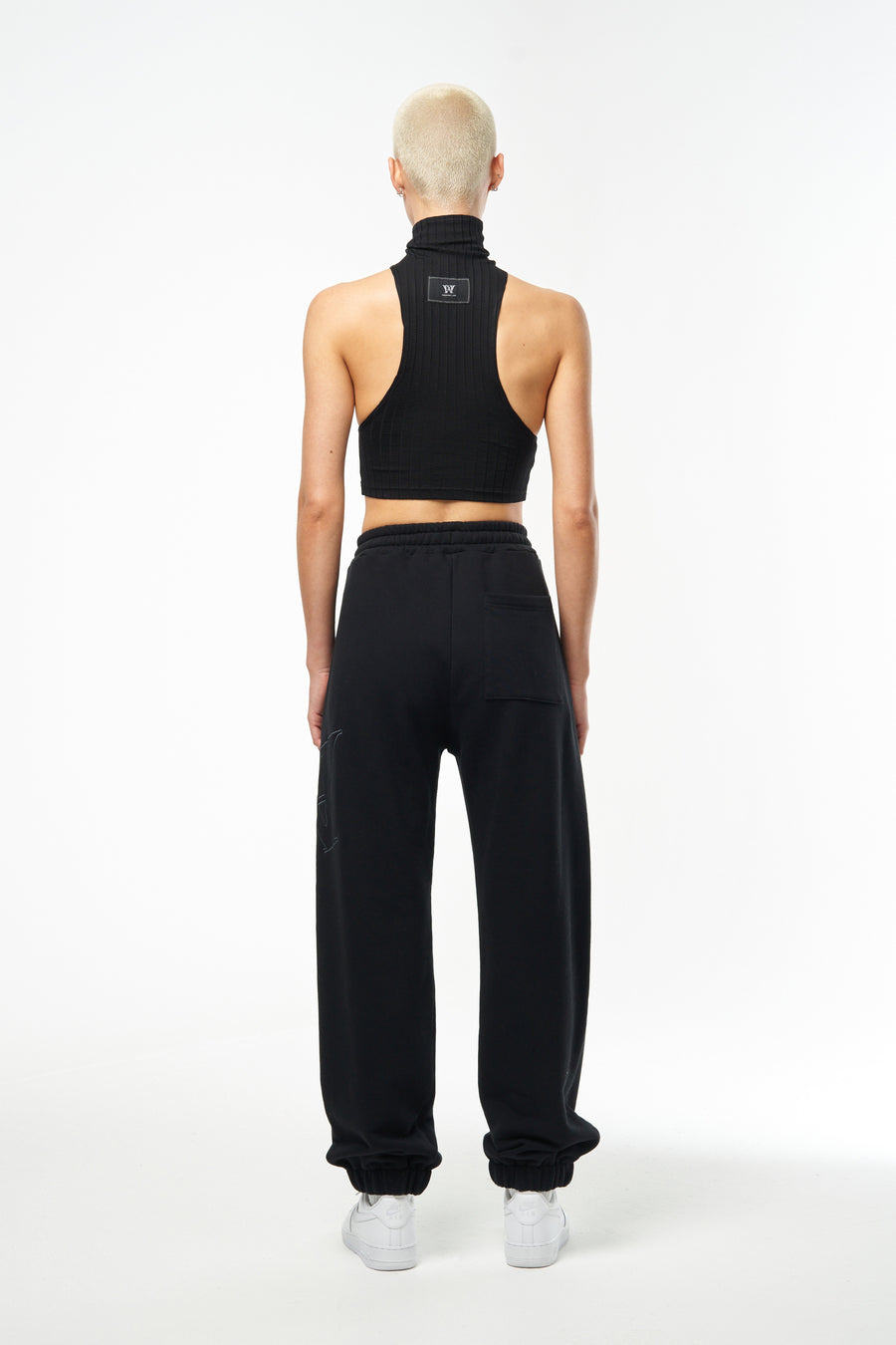 Turtle Neck Black Crop Top With Daring Cut Out Sleeves