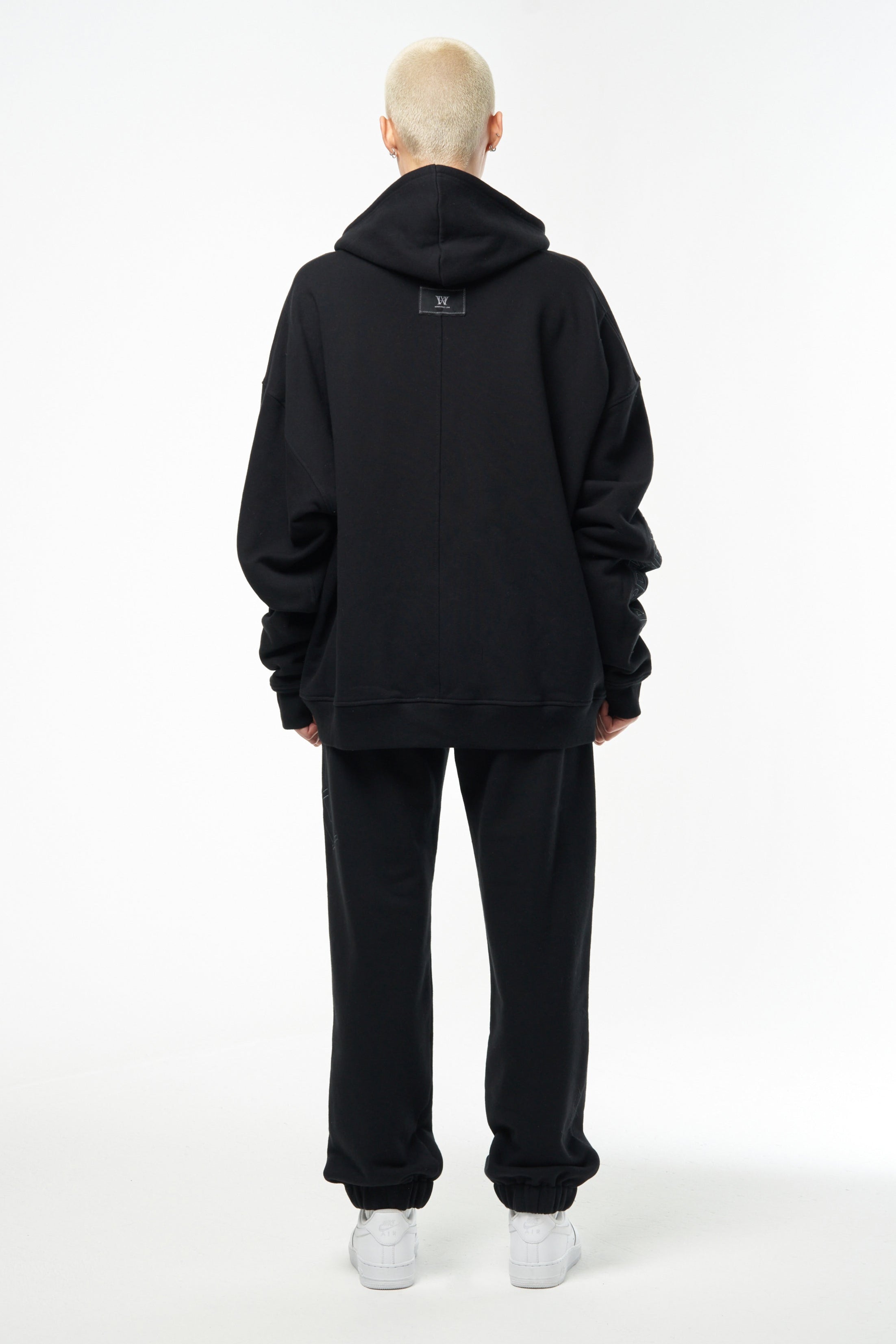 Black and white designer hoodie top