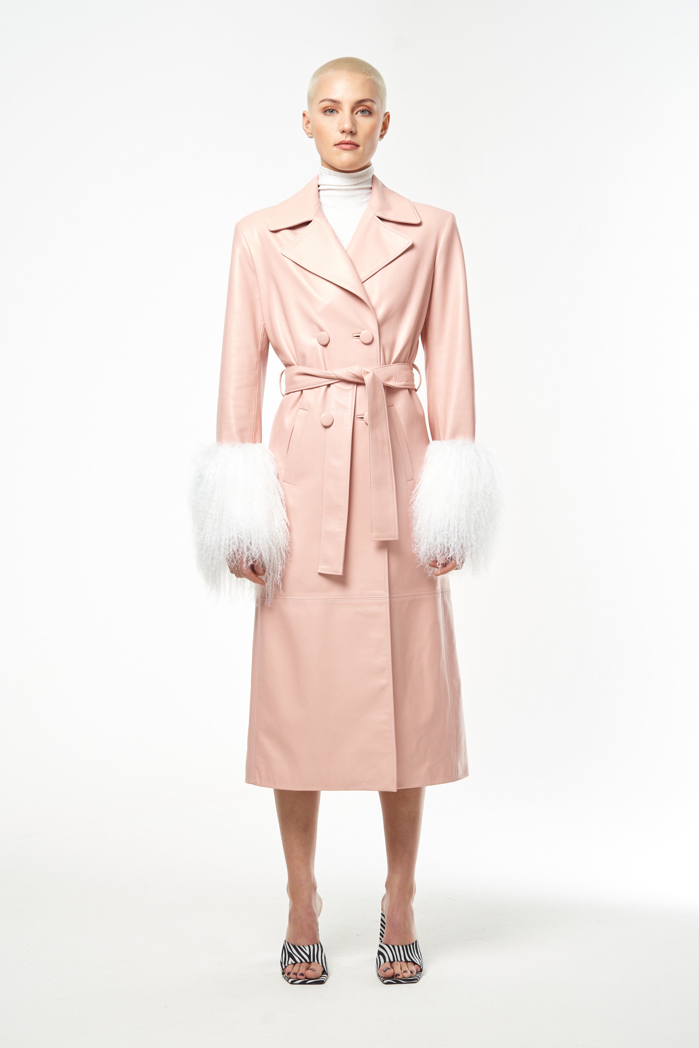 Pink wet look coat new arrivals
