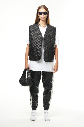 UNISEX QUILTED LEATHER GILET
