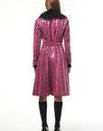 THE BARBIE PINK SNAKESKIN LEATHER TRENCH COAT