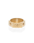 Hardware inspired gold ring unisex